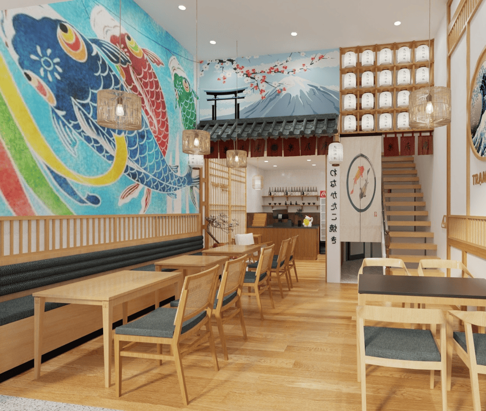 Quán có không gian bày trí đơn giản như một quán cafe (Nguồn: Trạm Sushi - Take Away & Delivery Sushi)